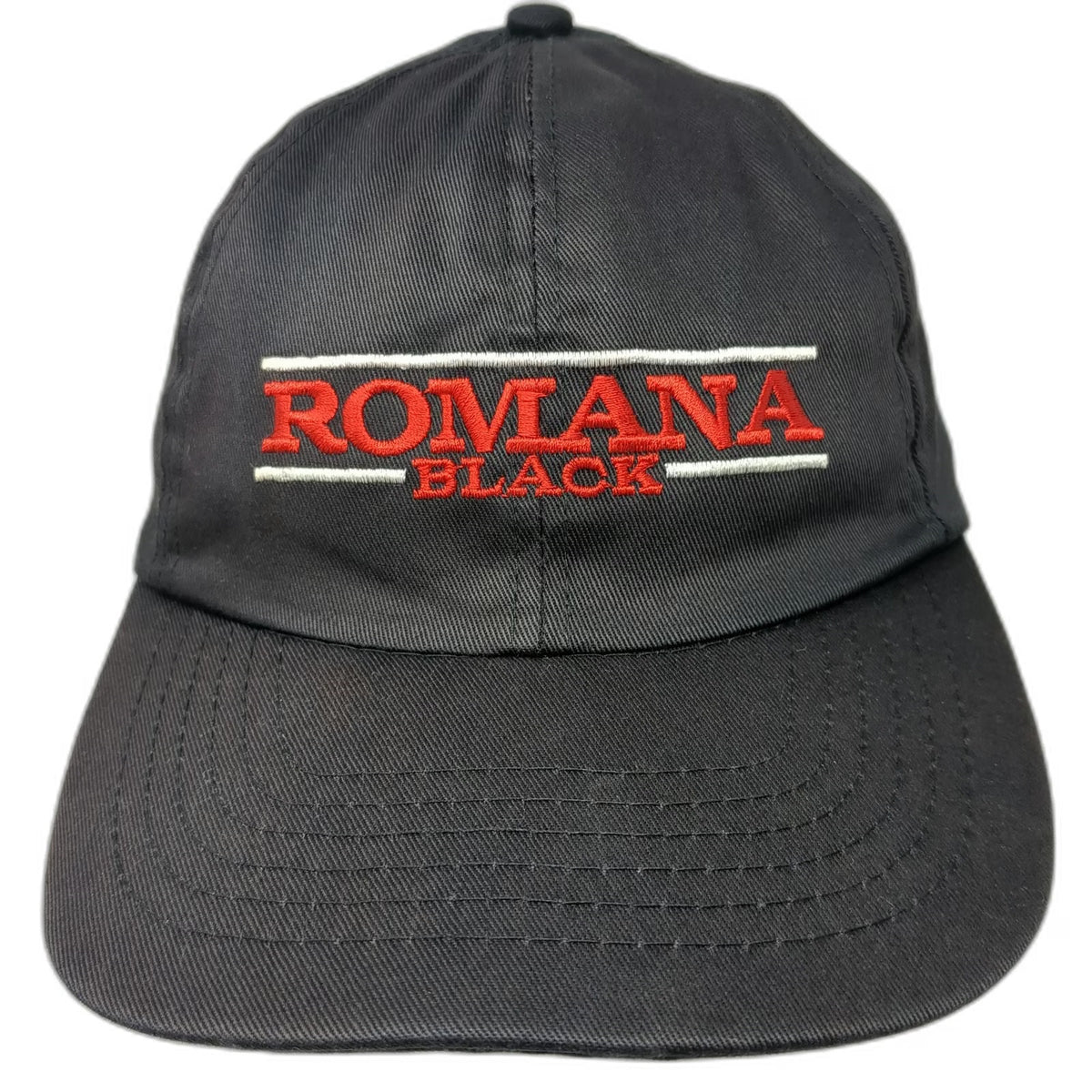 Romana Black Snapback Hat One Size BVCA Embroidered Business Logo Work Cap