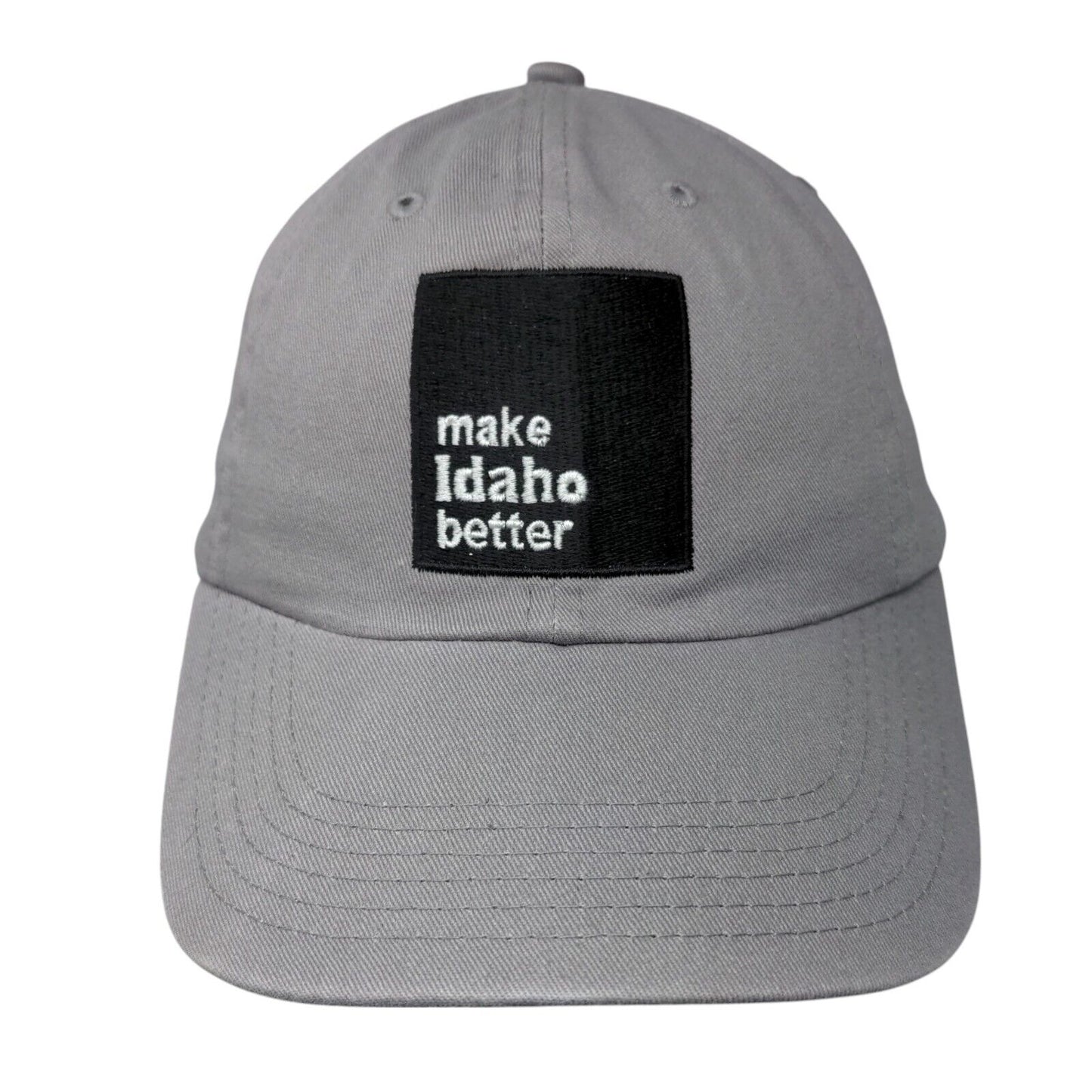 Make Idaho Better Slideback Hat Gray One Size Adjustable Embroidered
