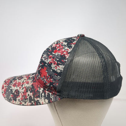 Port Authority Trucker Hat Gray One Size Digital Camo Red Cross Mesh Snapback