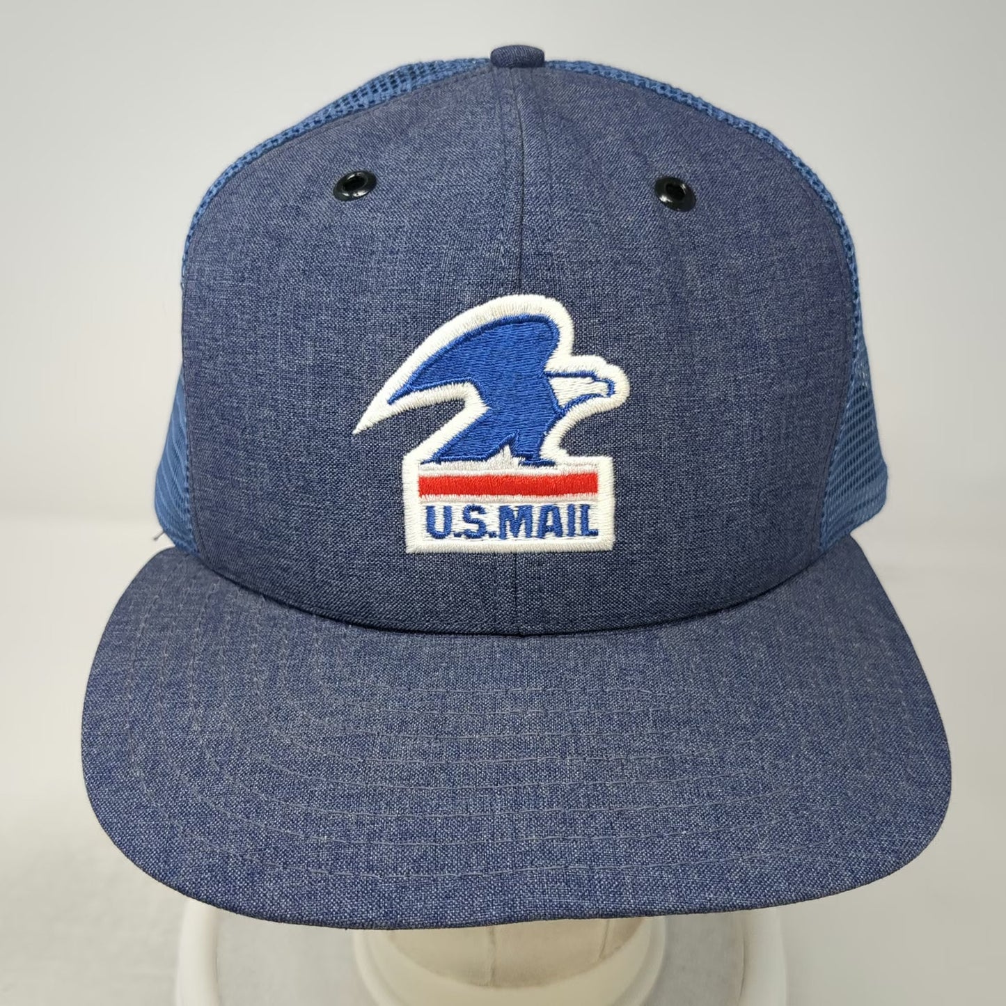 Brookfield Trucker Hat Blue L USPS U.S. Mail Mesh Snapback Union USA Vintage