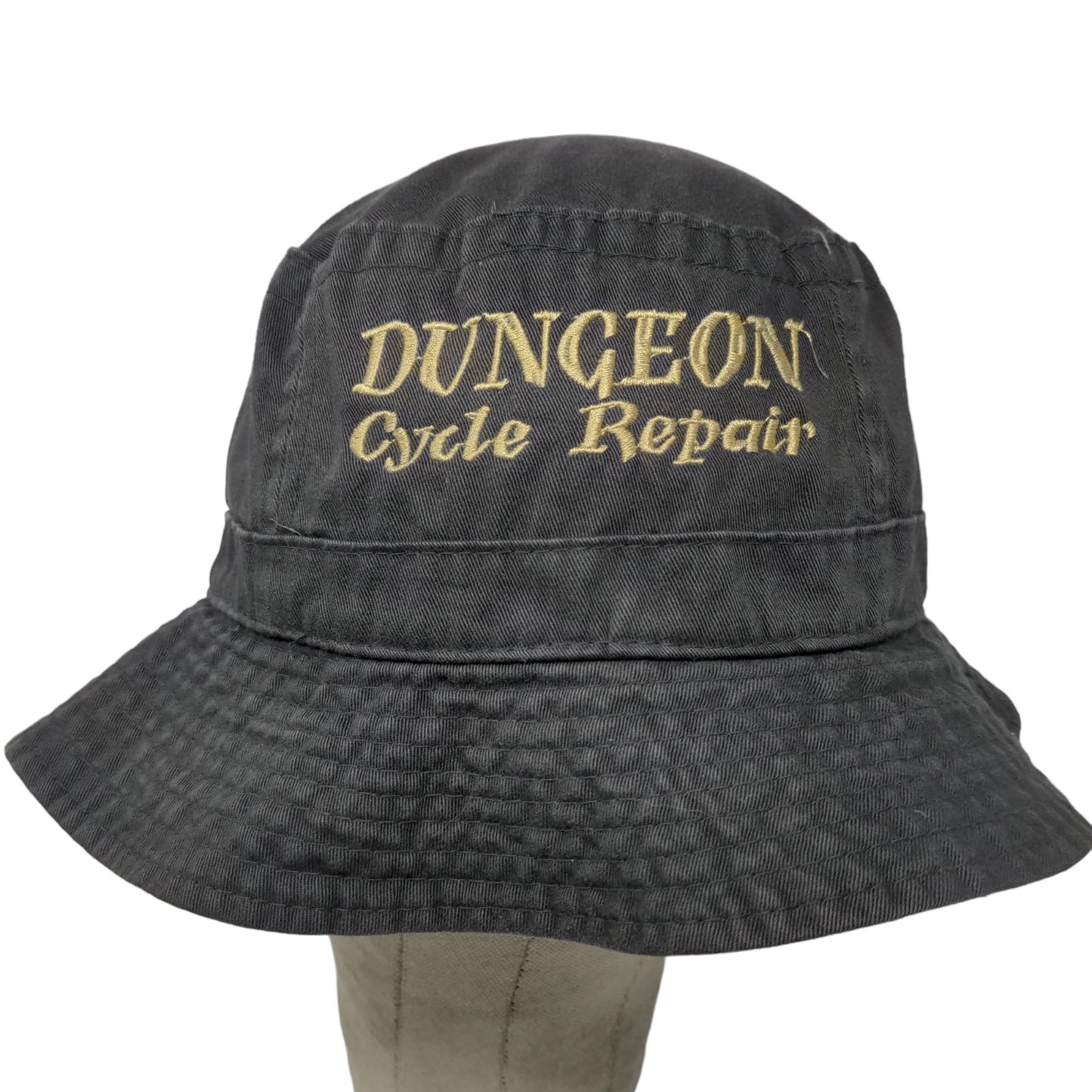 Otto Men's Butcket Hat Gray Size Small Embroidered Dungeon Cycle Repair Logo