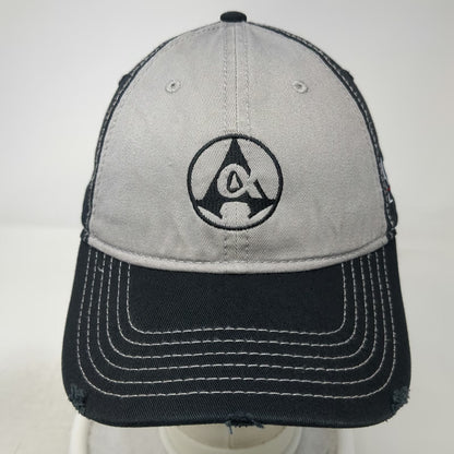 Otto Baseball Cap Black One Size Distressed Alpha Oil Gas Contrast Stitching Hat