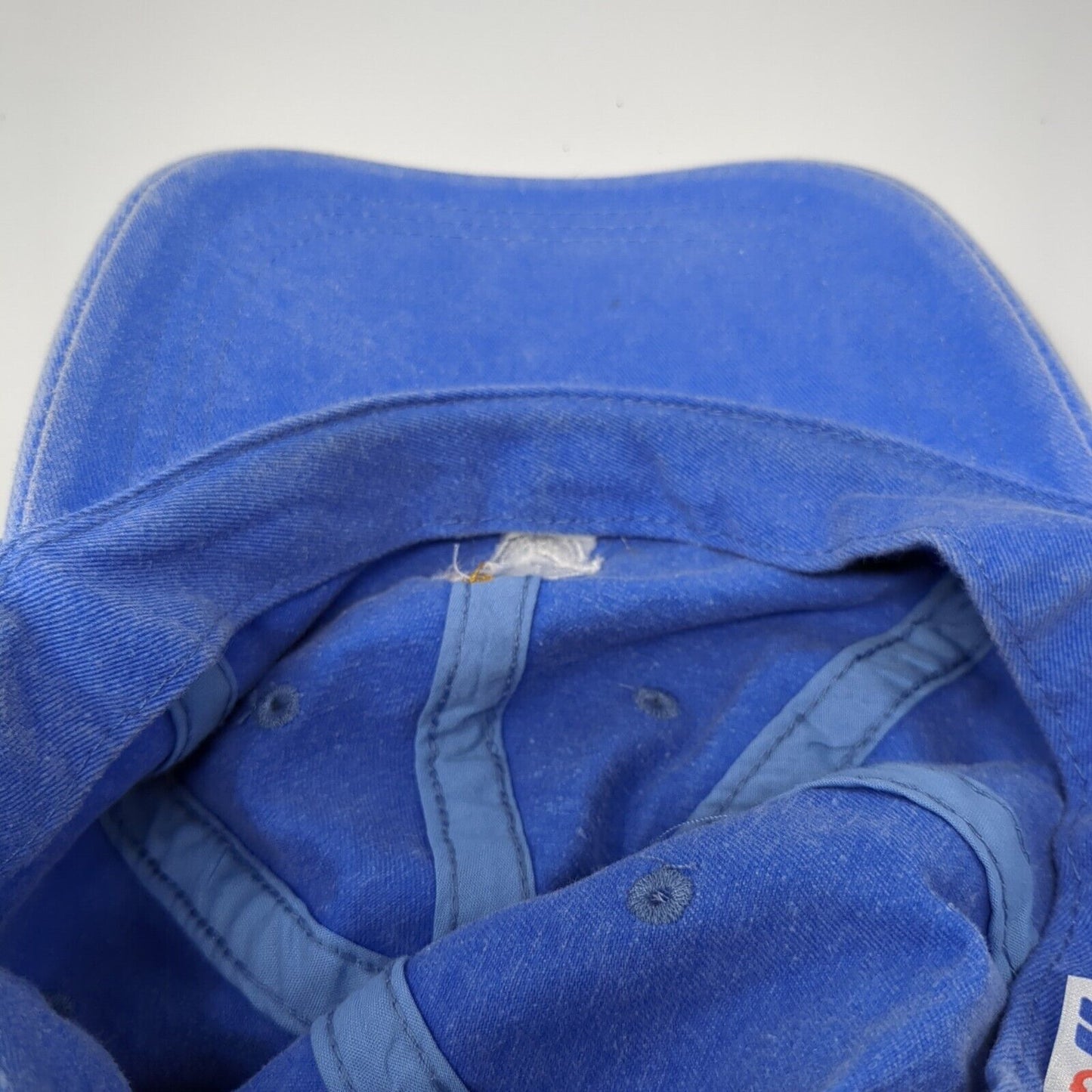 Maui Slideback Hat Blue One Size Adjustable Embroidered 6 Panel Denim Cotton