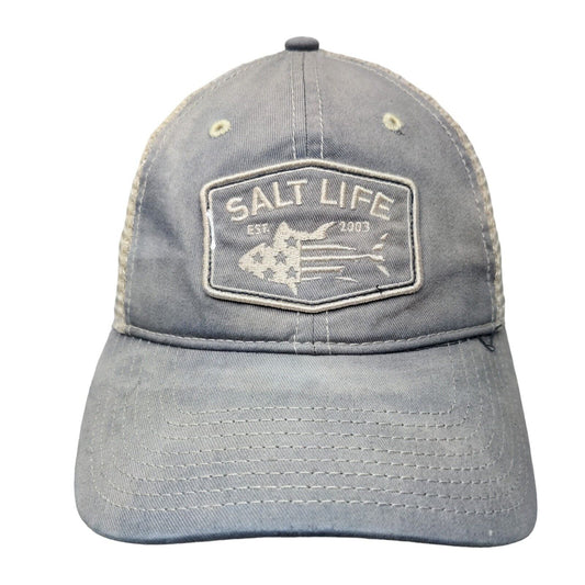 Salt Life Est. 2003 Snapback Trucker Hat Blue OSFM Embroidered Mesh Back 6 Panel