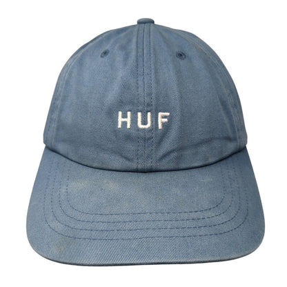 HUF Slideback Hat Blue One Size Adjustable Embroidered Vented Holes 6 Panel