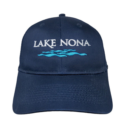 Lake Nona Slideback Hat Blue One Size Port Authority Adjustable Embroidered