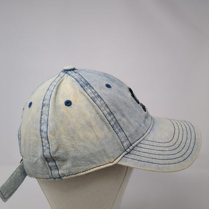 Adidas Slideback Baseball Cap Blue One Size Adjustable Embroidered Washed Denim