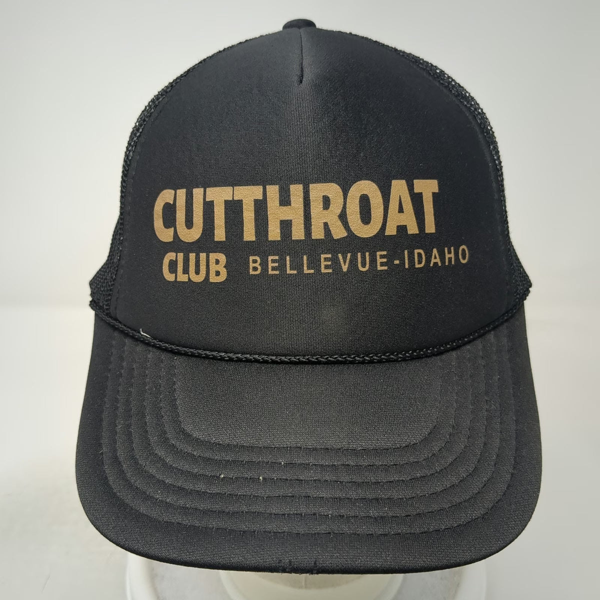 OTTO Cutthroat Club Bellevue Idaho Trucker Hat Black Gold One Size Mesh Snapback
