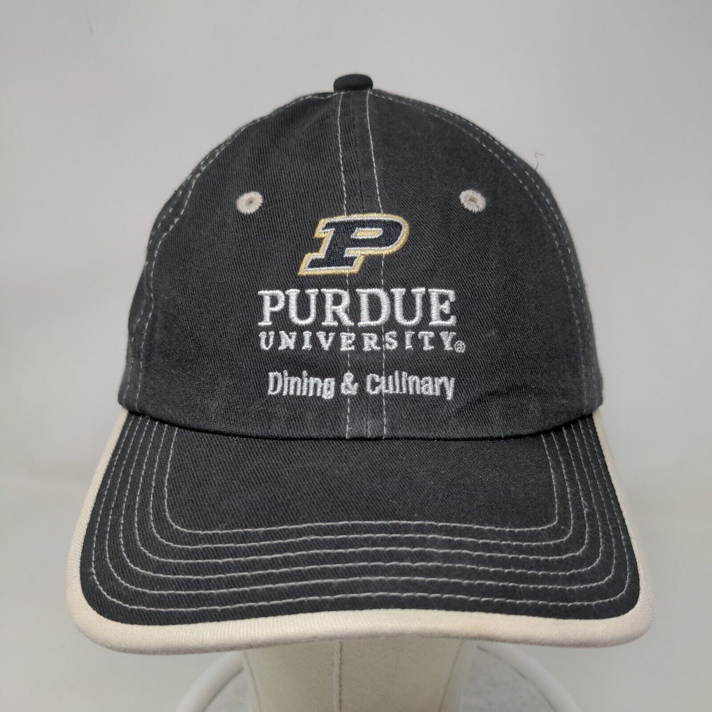 Port Authority Men's Strapback Hat Black OSFA Purdue University Dining Culinary