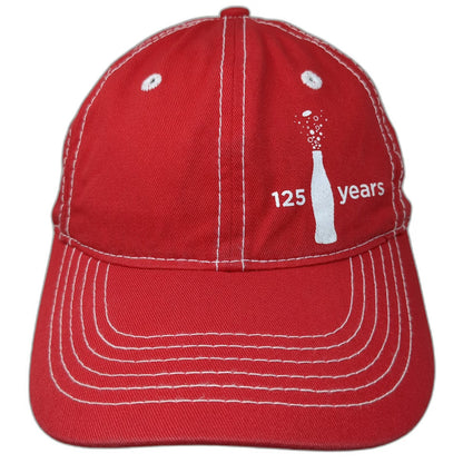 Coca-Cola Baseball Cap Red One Size 125 Years Anniversary Strapback Hat
