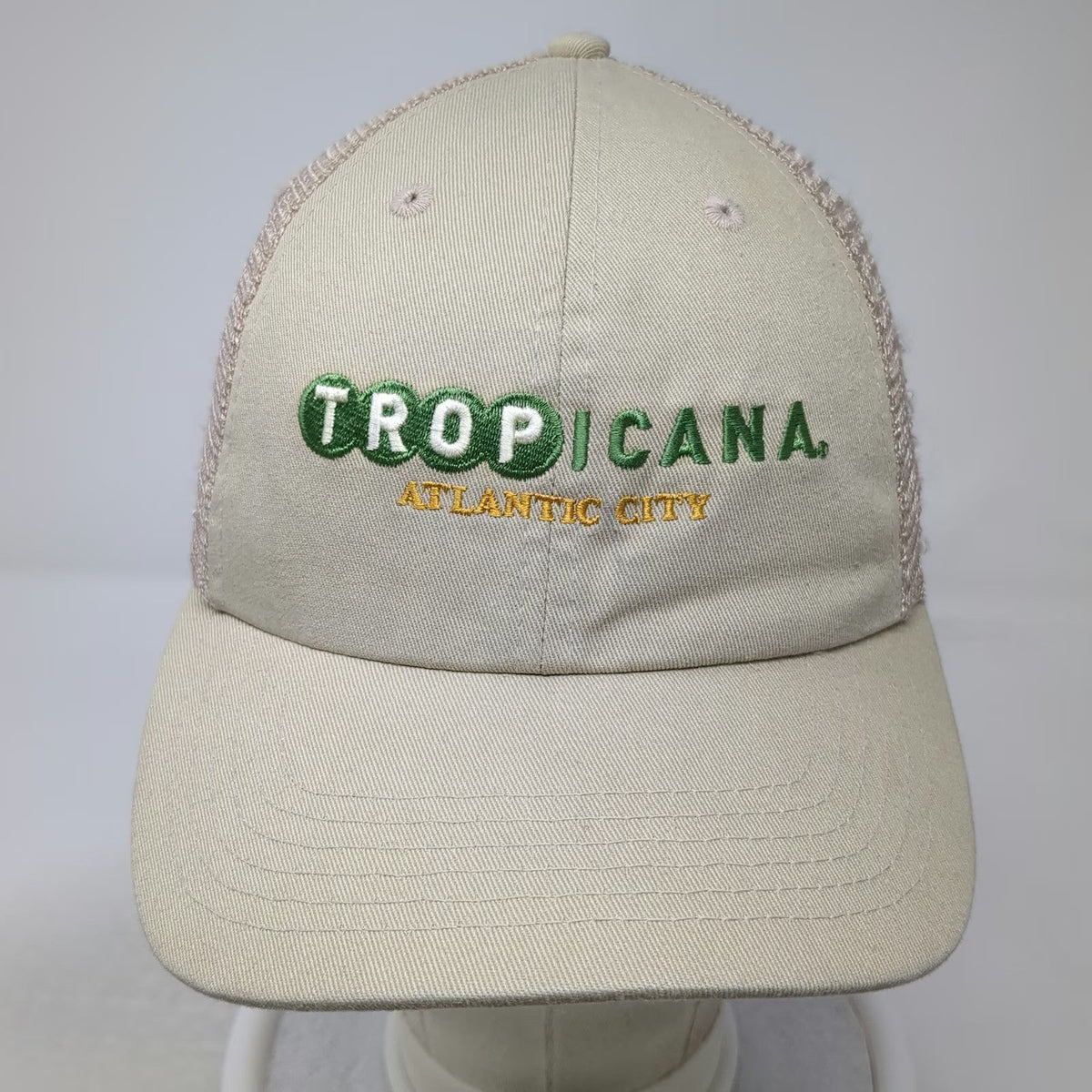 Quake City Caps Baseball Cap Beige One Size Tropicana Atlantic City Mesh Hat