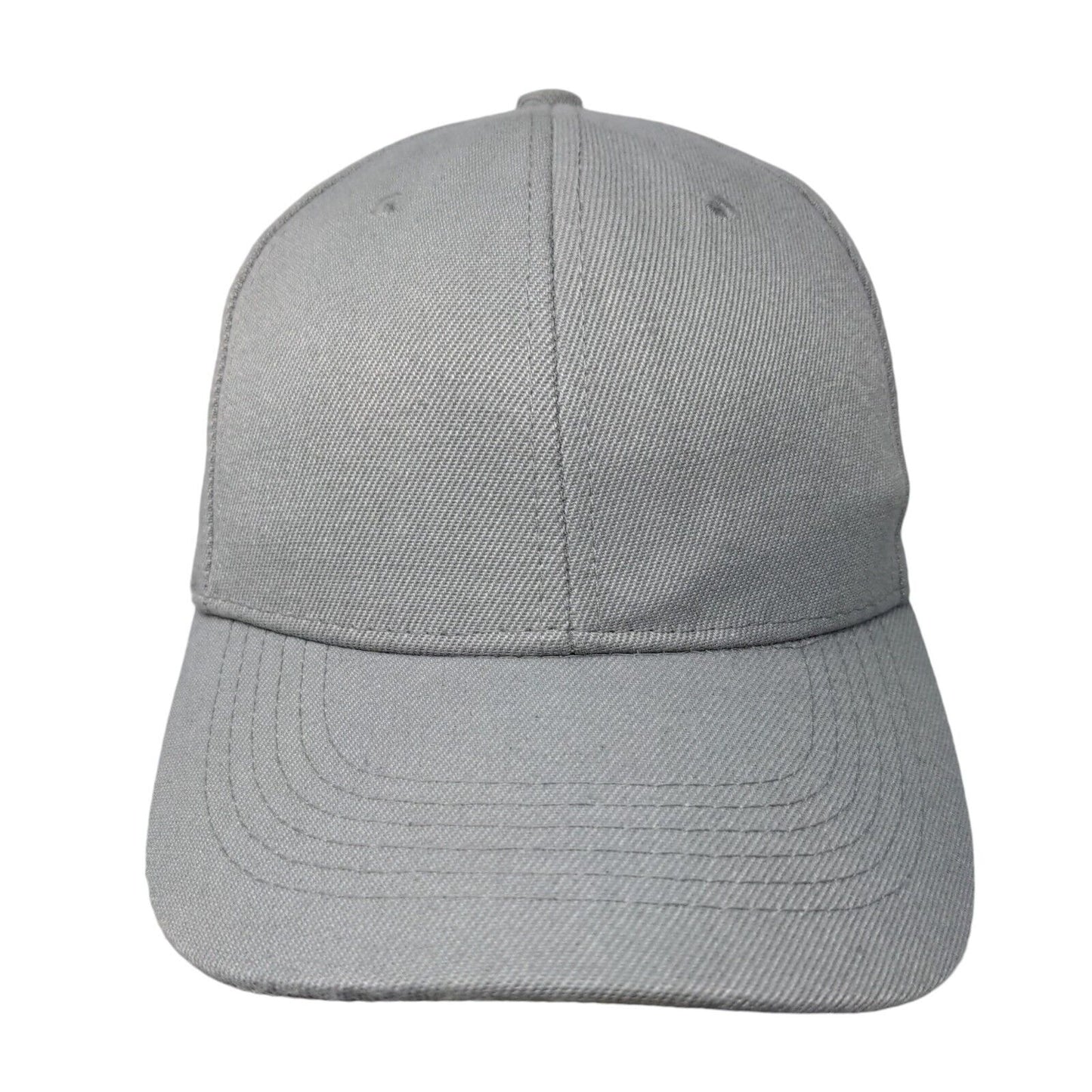 Unbranded Strapback Hat Gray One Size Adjustable Solid Vent Holes Blank