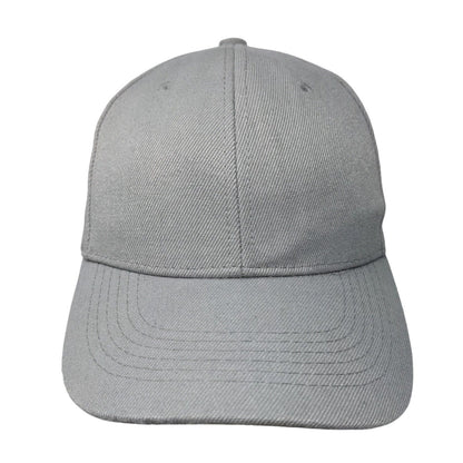 Unbranded Strapback Hat Gray One Size Adjustable Solid Vent Holes Blank