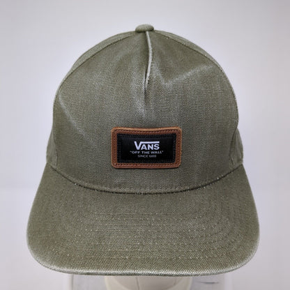 Vans Off The Wall Patch Snapback Hat Green One Size Adjustable Solid