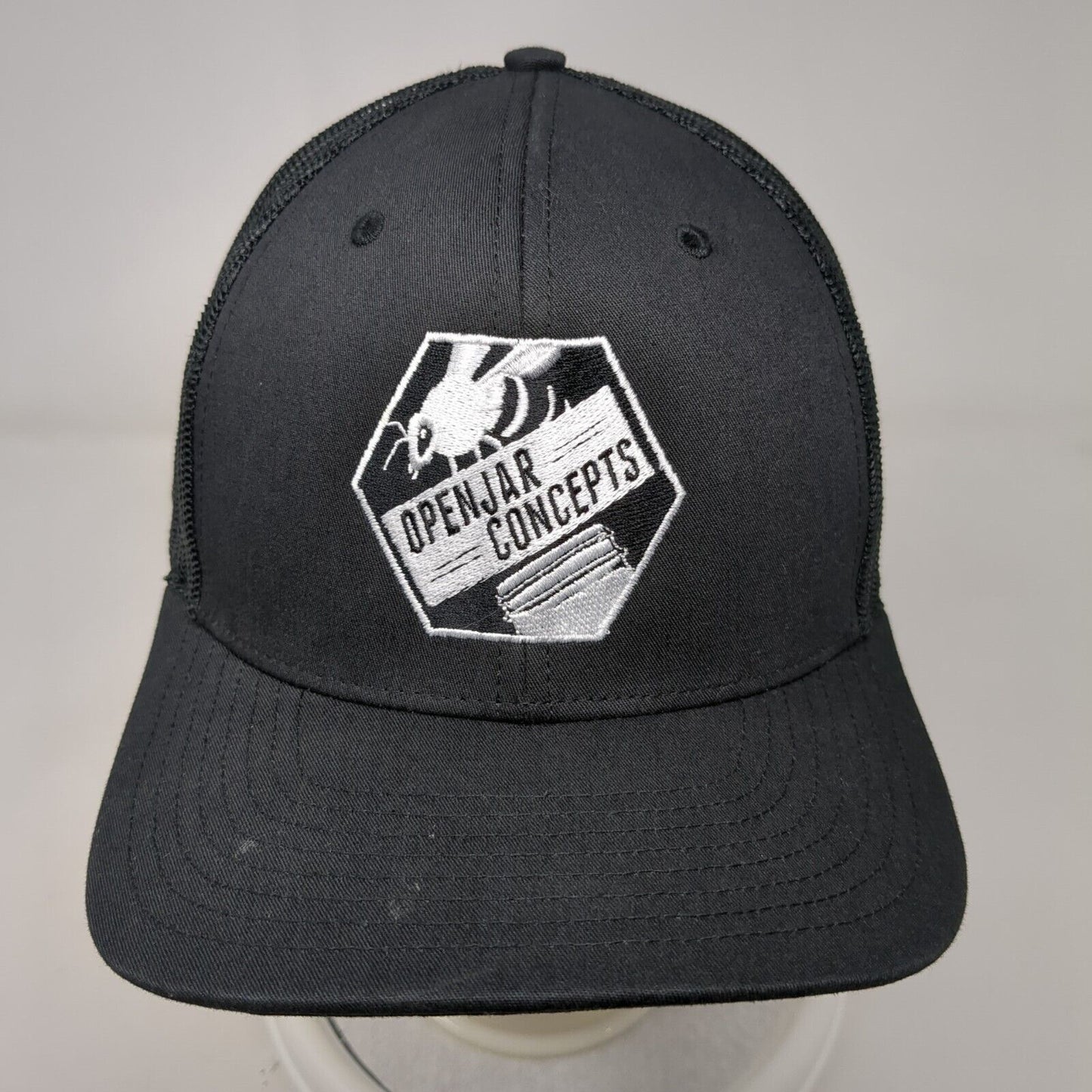 Open Jar Concepts Snapback Trucker Hat Black OSFA 6 Panel Mesh Back Richardson