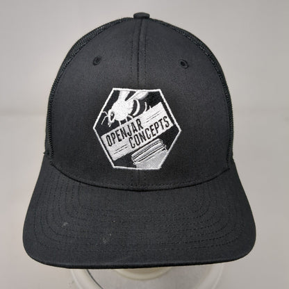 Open Jar Concepts Snapback Trucker Hat Black OSFA 6 Panel Mesh Back Richardson