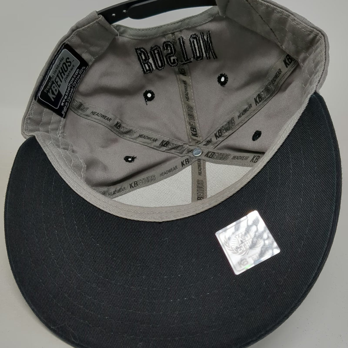 KBETHOS Snapback Hat Gray One Size Boston Basketball 3D Embroidery Flat Brim