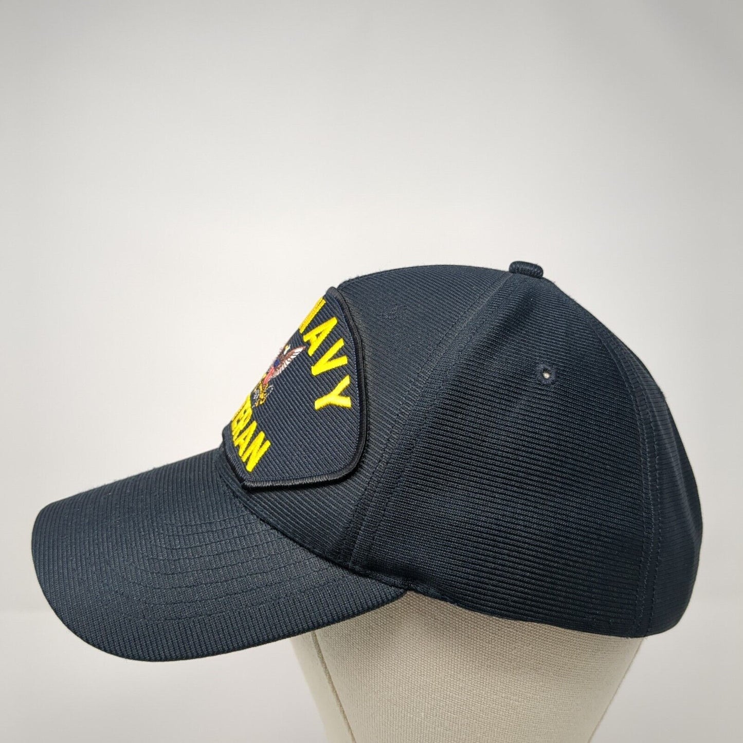 U.S. Navy Veteran Snapback Hat Blue One Size Adjustable Embroidered Eagle Crest