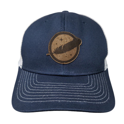 Blue Origin Snapback Trucker Hat Blue One Size Adjustable Patch Mesh Back