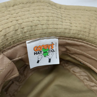 Goofy's Co Bucket Hat Beige Mickey Mouse Disney M Embroidered Cotton Vintage