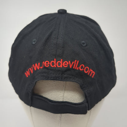 Red Devil Strapback Hat Black One Size Adjustable Embroidered 6 Panel