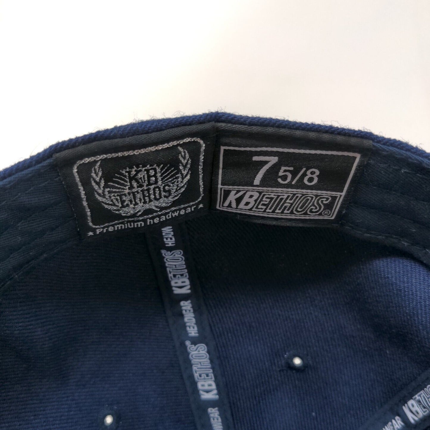 Quinnipiac Fitted Hat Blue 7 5/8 Vent Holes 6 Panel KB ETHOS W/Tags
