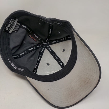 PING Fitted Hat Gray Small-Medium Embroidered Solid Flexfit 6 Panel