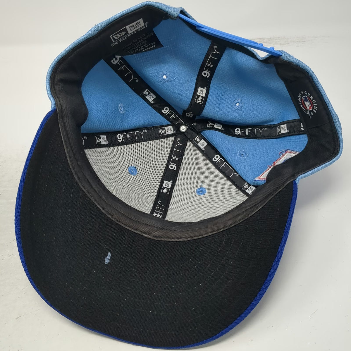 New Era Chicago Cubs MLB Snapback Hat Blue One Size Flat Brim Side Patch 9FIFTY