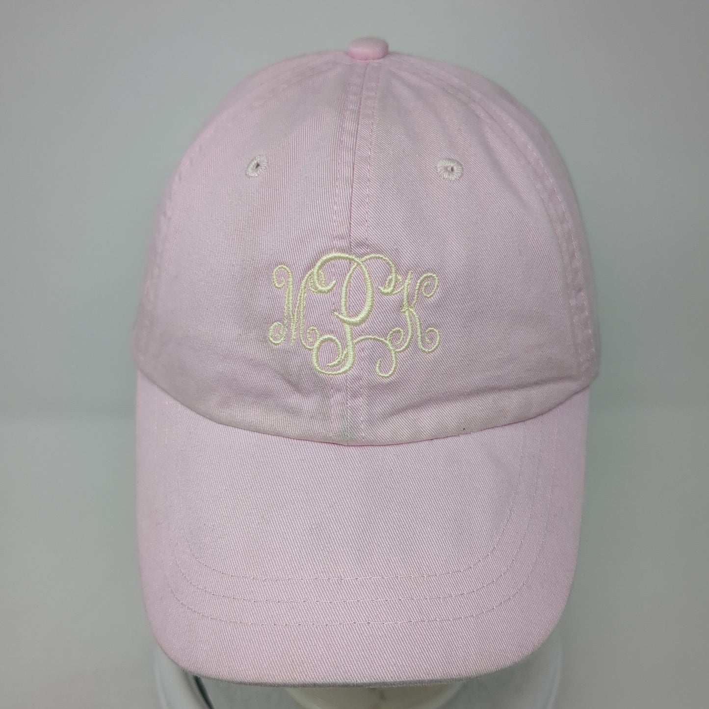 Adams Slideback Hat Pink One Size Adjustable Leather Strap Monogram