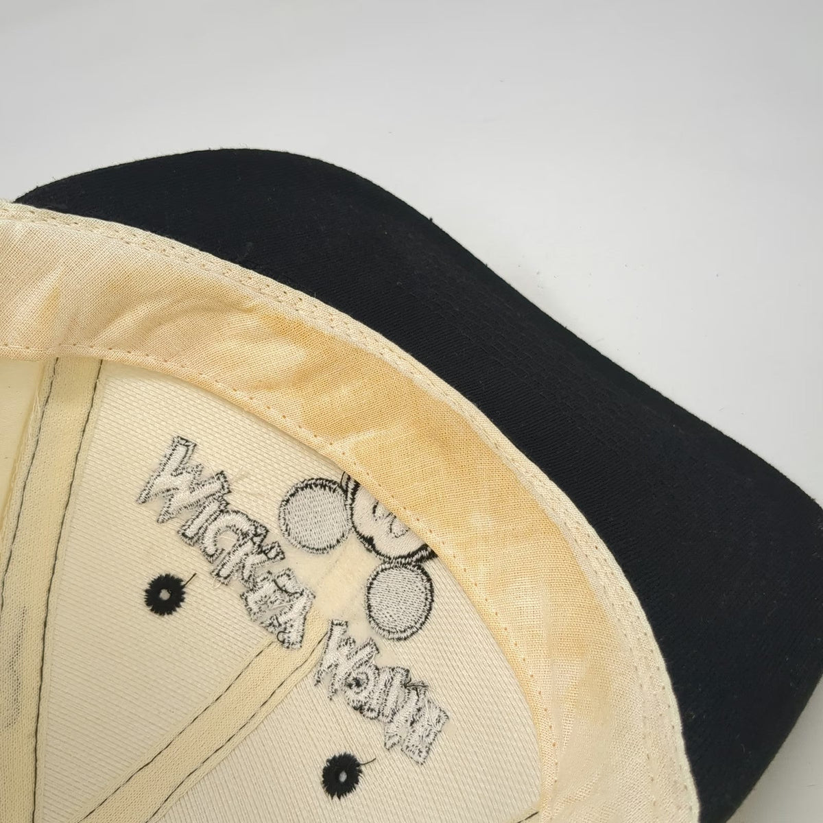 Fresh Caps Snapback Beige Black One Size Mickey Mouse Disney Embroidered Hat