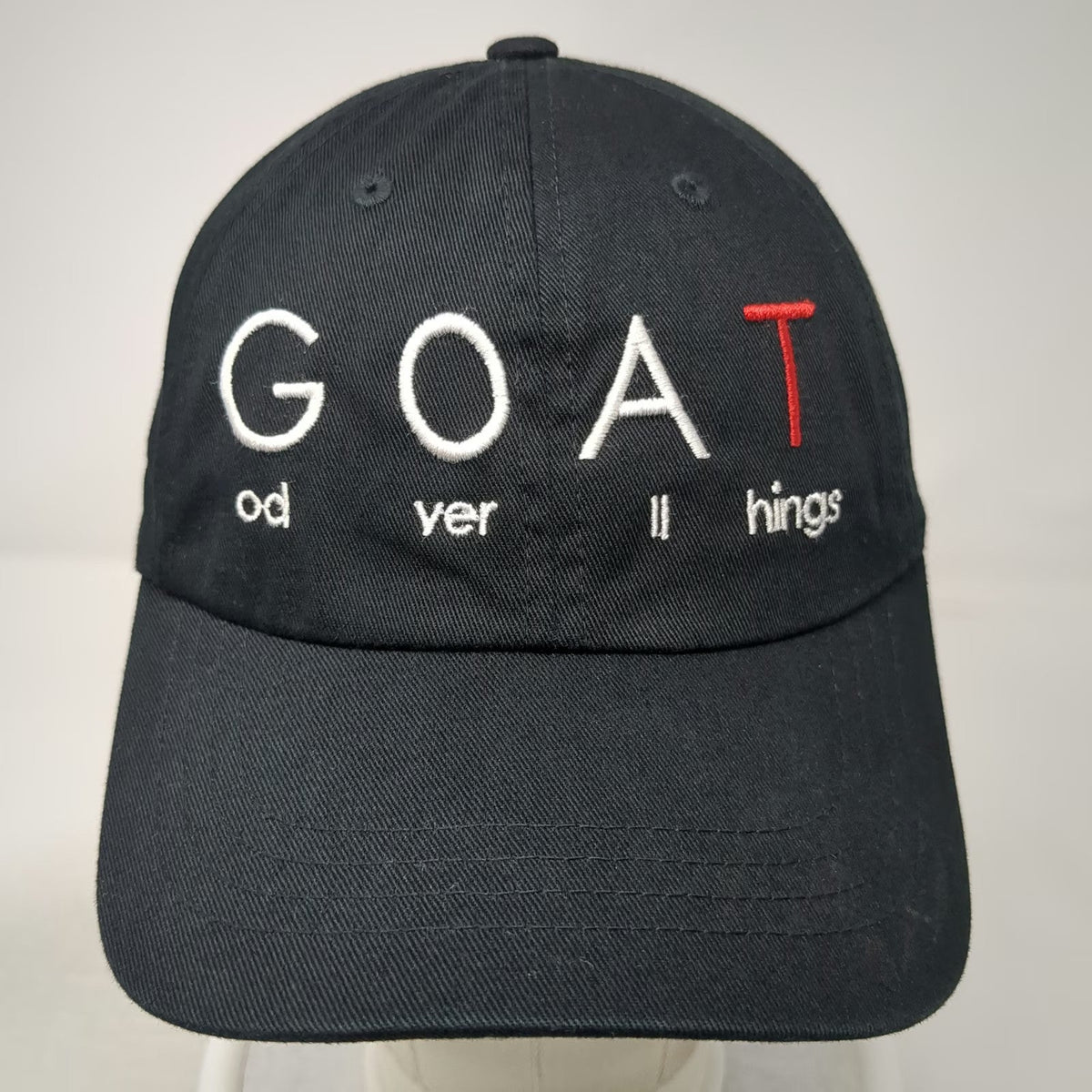 Yupoong God Over All Things GOAT Black Baseball Cap Hat One Size Adjustable