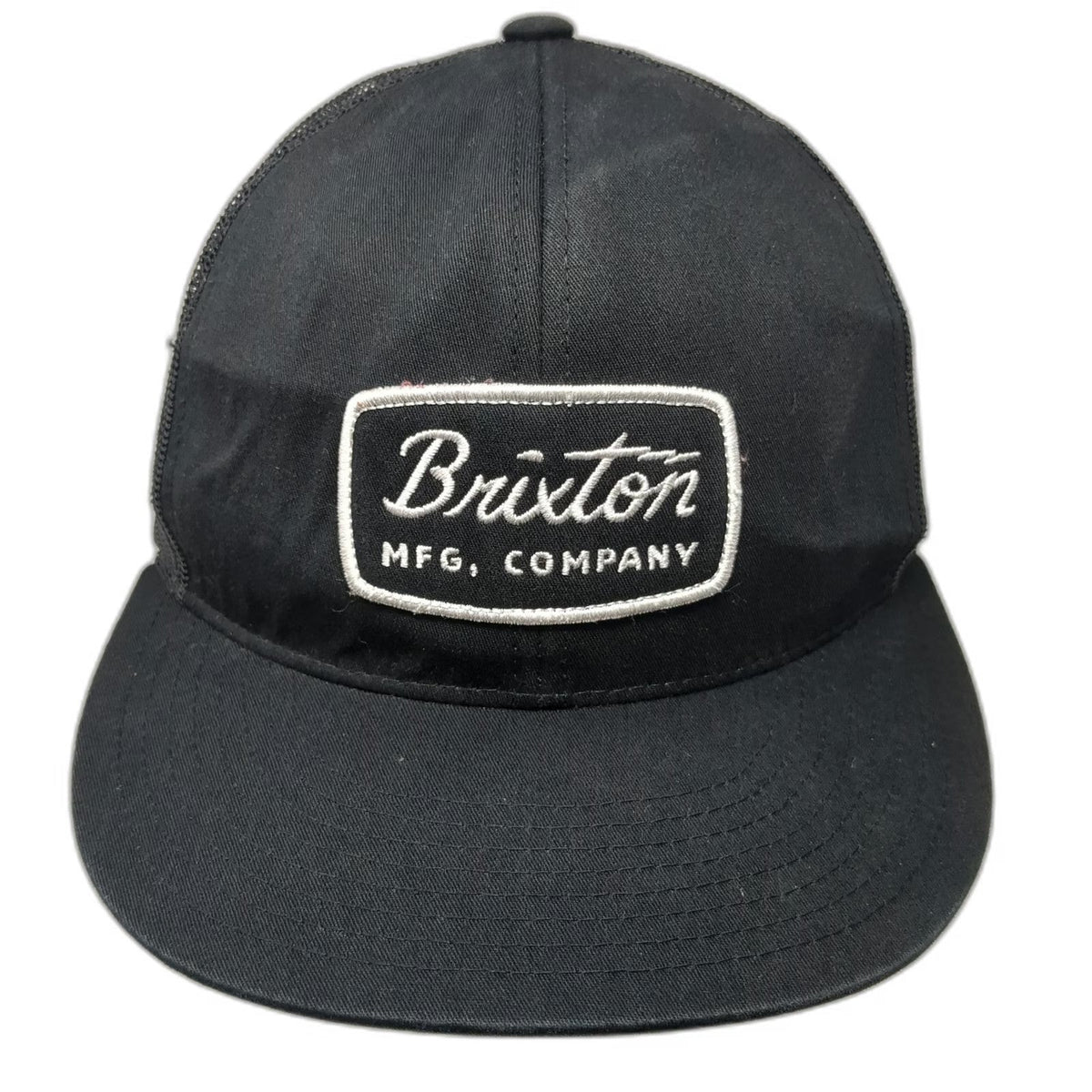 Brixton Trucker Hat Black One Size Snapback Mesh Logo Embroidered Patch MFG Co