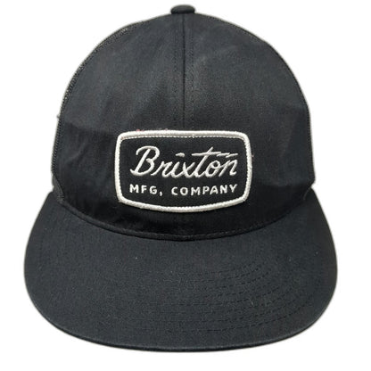 Brixton Trucker Hat Black One Size Snapback Mesh Logo Embroidered Patch MFG Co