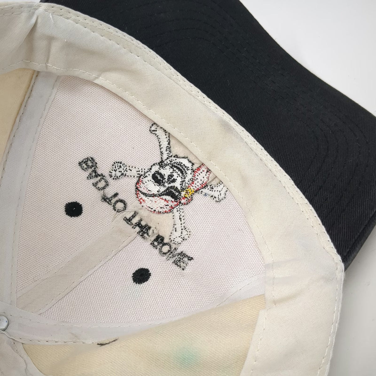 Baseball Cap Beige Black One Size Strapback Pirate Skull St Thomas USVI Hat