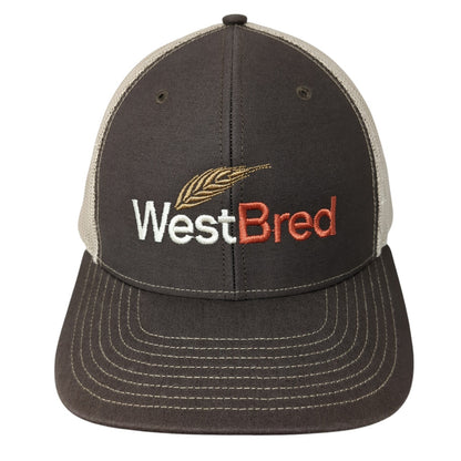 West Bred Snapback Trucker Hat Brown One Size Adjustable Mesh Back Richardson