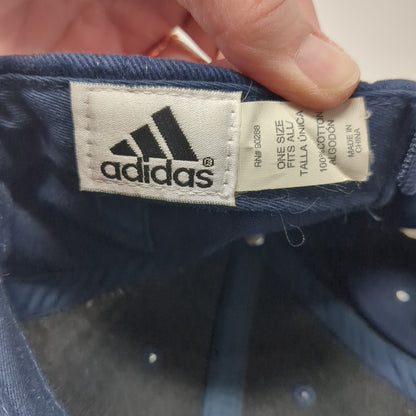 Adidas 3 Stripes Strapback Hat Blue One Size Embroidered Logo 6 Panel