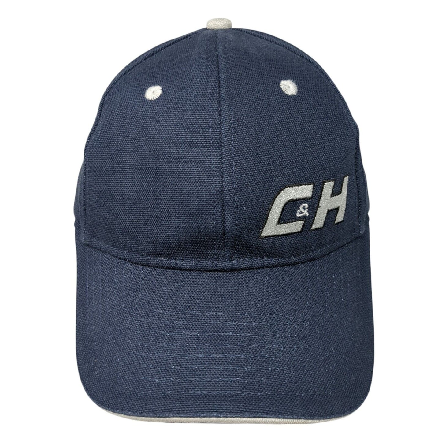 C&H Strapback Hat Blue One Size Adjustable Embroidered Vented Holes 6 Panel Otto