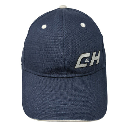 C&H Strapback Hat Blue One Size Adjustable Embroidered Vented Holes 6 Panel Otto