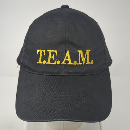 T.E.A.M. Snapback Hat Black One Size Adjustable Embroidered Sportsman