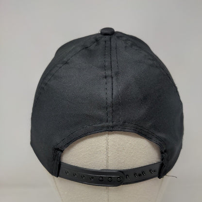 Unbranded Snapback Hat Black One Size Adjustable Vented Holes 6 Panel Blank