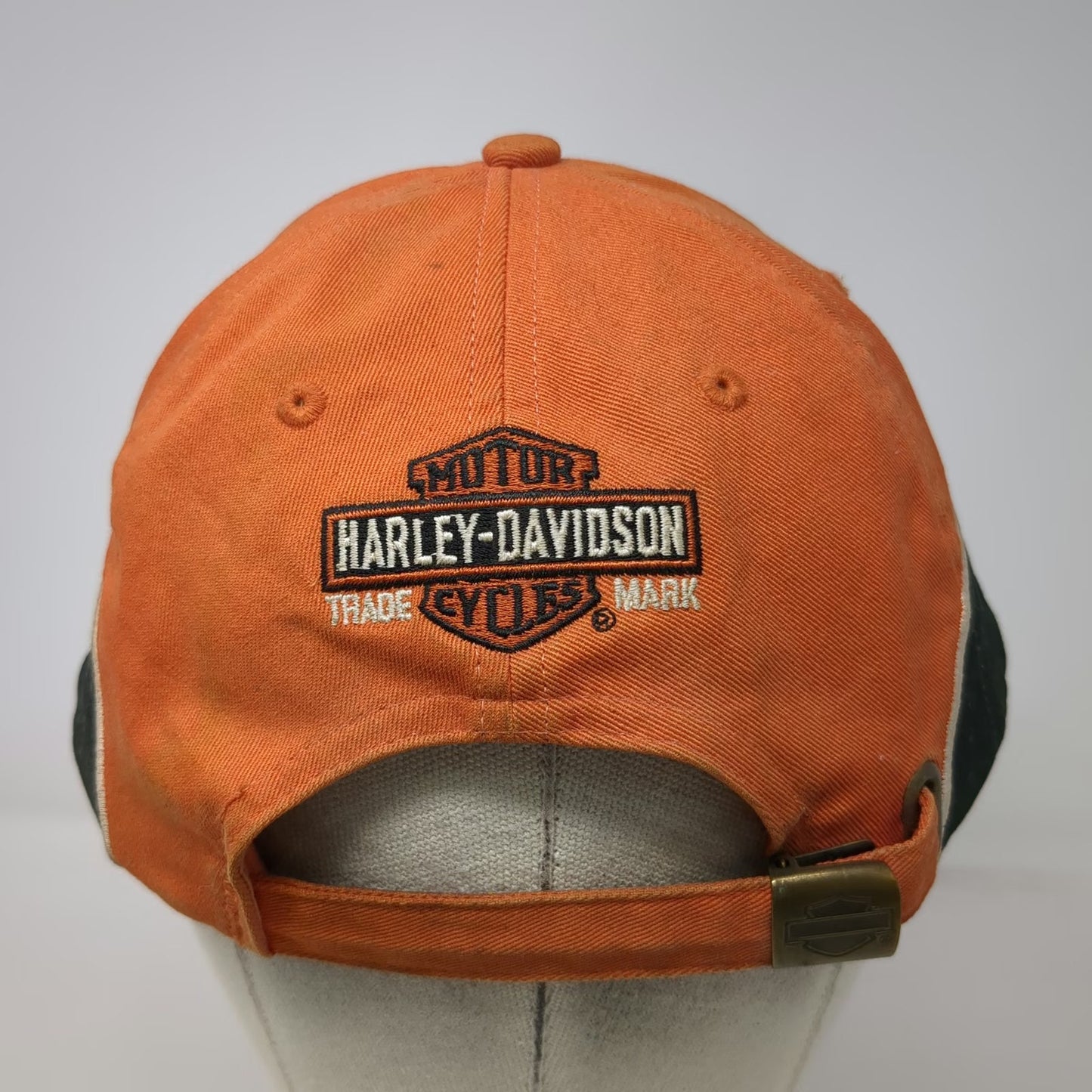 Harley-Davidson Baseball Cap Orange One Size Embroidered Slideback Cotton Hat