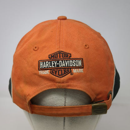 Harley-Davidson Baseball Cap Orange One Size Embroidered Slideback Cotton Hat