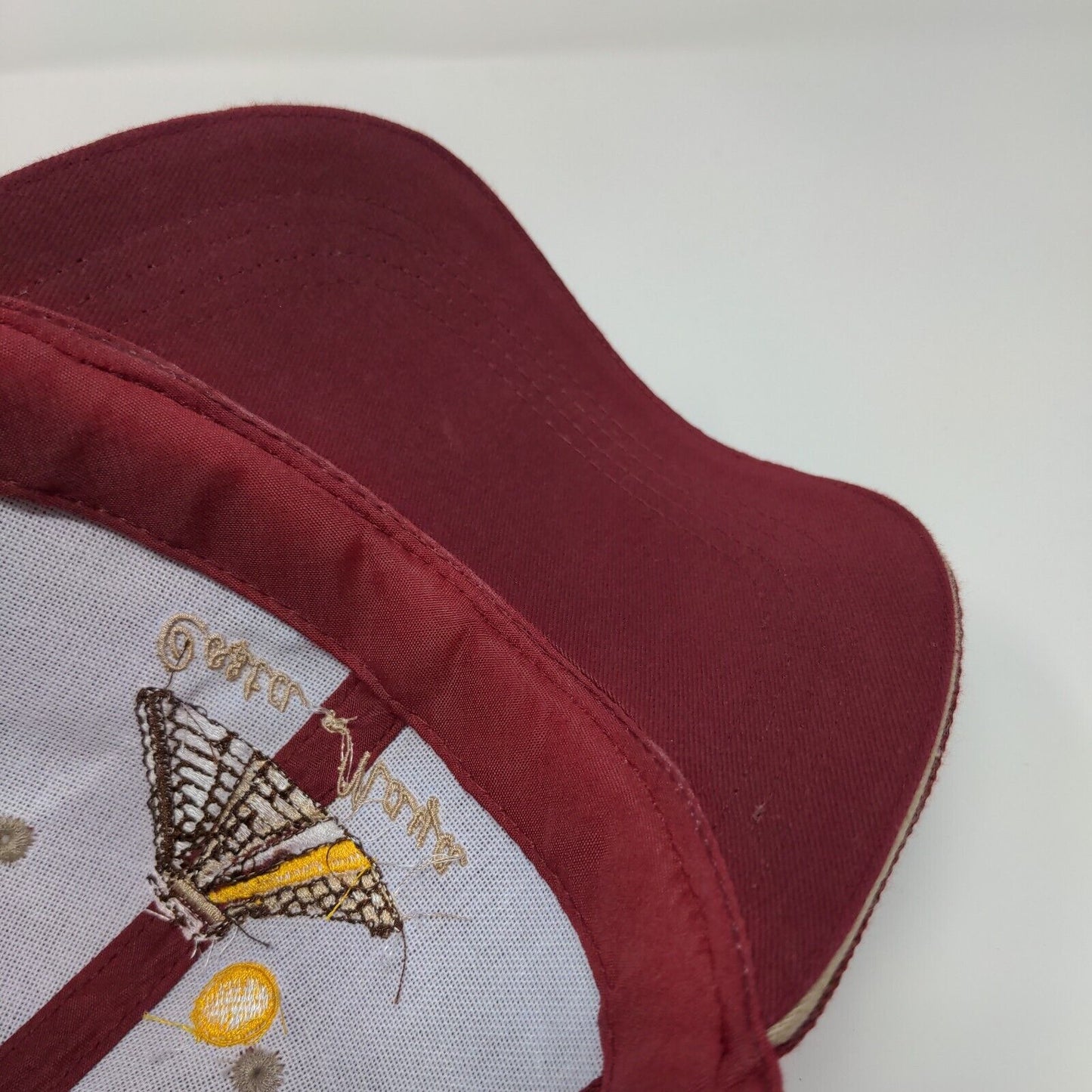 Costa Maya Strapback Hat Red OSFA Adjustable Embroidered 6 Panel