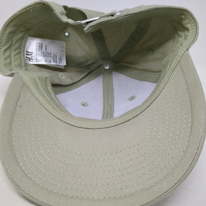 H&M Baseball Cap Green OSFM Plain Cotton Adjustable Slideback Hat Solid Blank