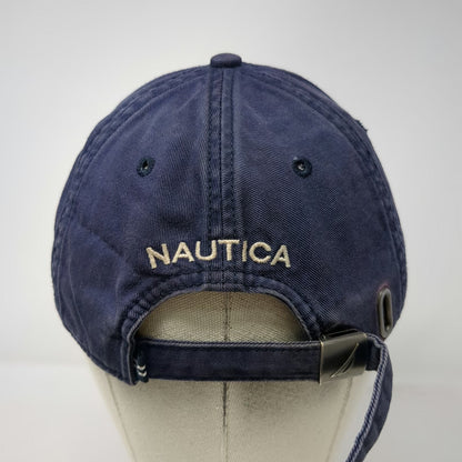 Nautica Baseball Cap Blue One Size Embroidered Sail Logo Slideback Cotton Hat