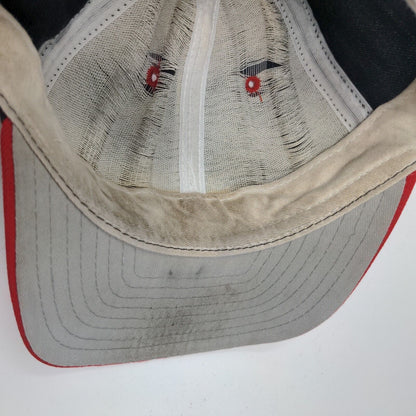 Vintage New Era Fitted Hat Blue Red Size 7 Made USA Embroidered C Arrowhead Logo