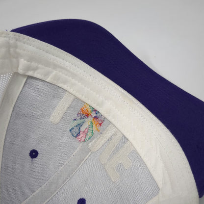 Richardson Trucker Hat Purple White One Size Rainbow Love Barefoot Logo Mesh