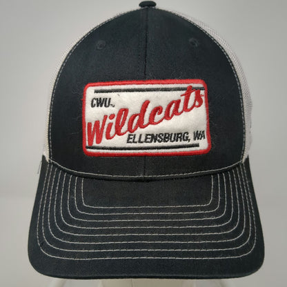 Richardson Trucker Hat Black One Size CWU Wildcats Ellensburg WA Patch Mesh
