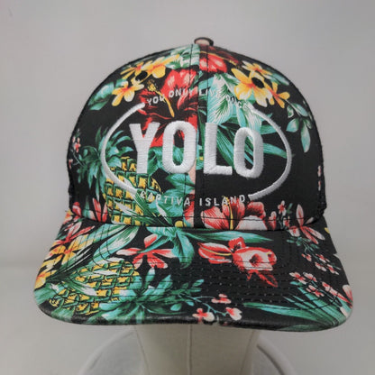 YOLO You Only Live Once Snapback Mesh Back Trucker Hat Multi One Size Hawaiian