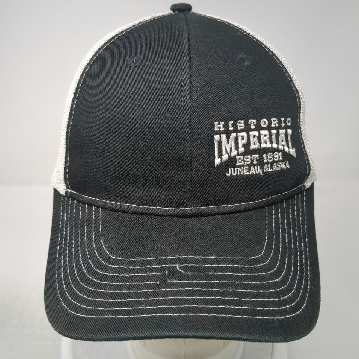 Port Authority Trucker Hat Black White One Size Historic Imperial Juneau Alaska